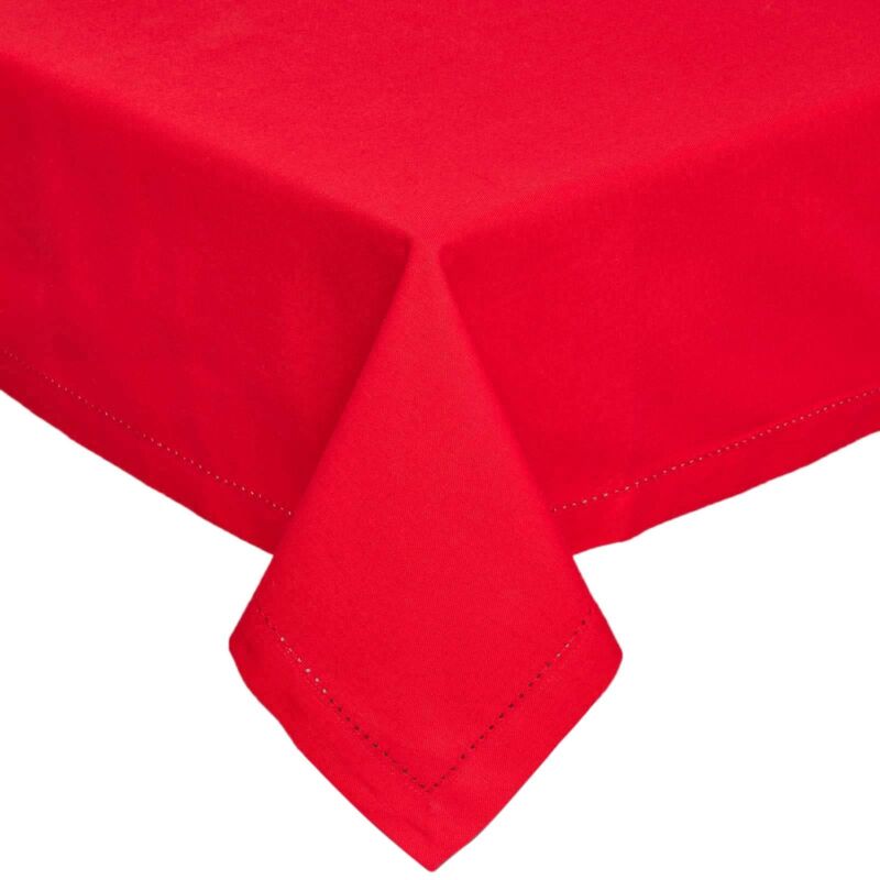 Homescapes - Nappe de table carrée en coton unie Rouge - 137 x 137 cm - Rouge