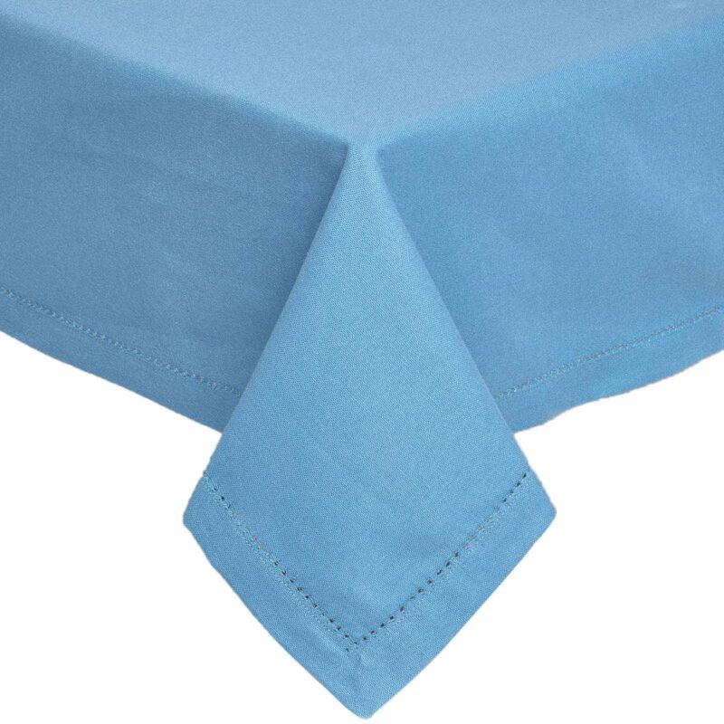Nappe de table carrée en coton unie Bleu foncé - 137 x 137 cm - Bleu foncé - Homescapes