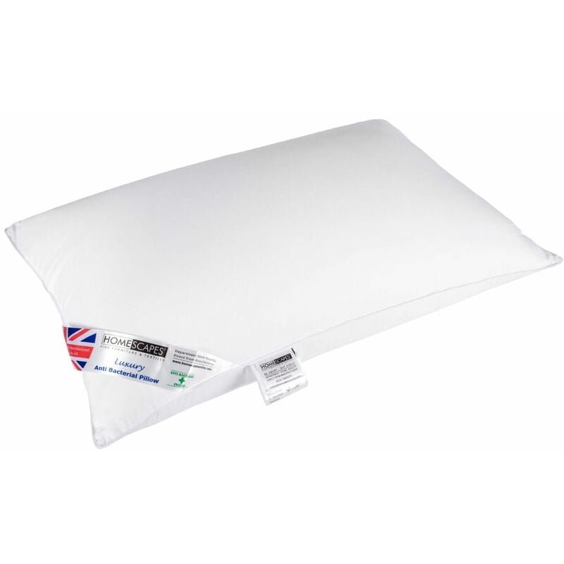 Homescapes - Oreiller antibactérien en microfibre Extra, 50 x 75 cm