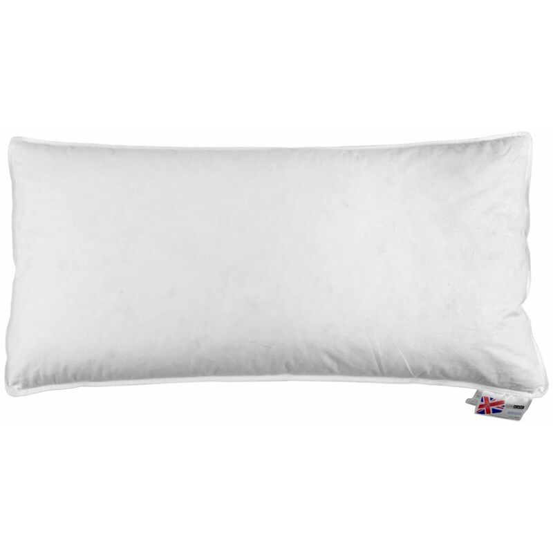 Homescapes Duck Feather & Down Euro Continental Pillow - 40cm x 80cm (16"x32") in White