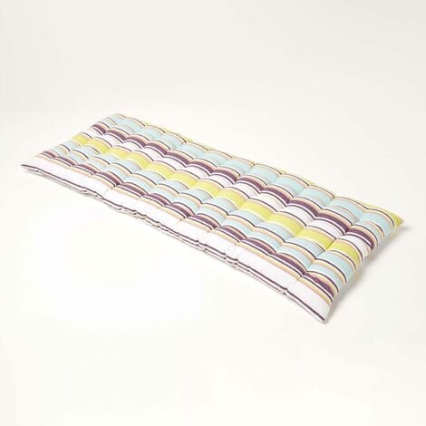 HOMESCAPES Osaka Stripe Bench Cushion 2 Seater
