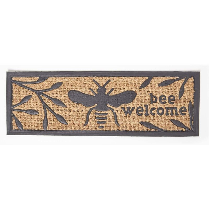 Paillasson coco et caoutchouc motif abeilles, 75 cm - Homescapes