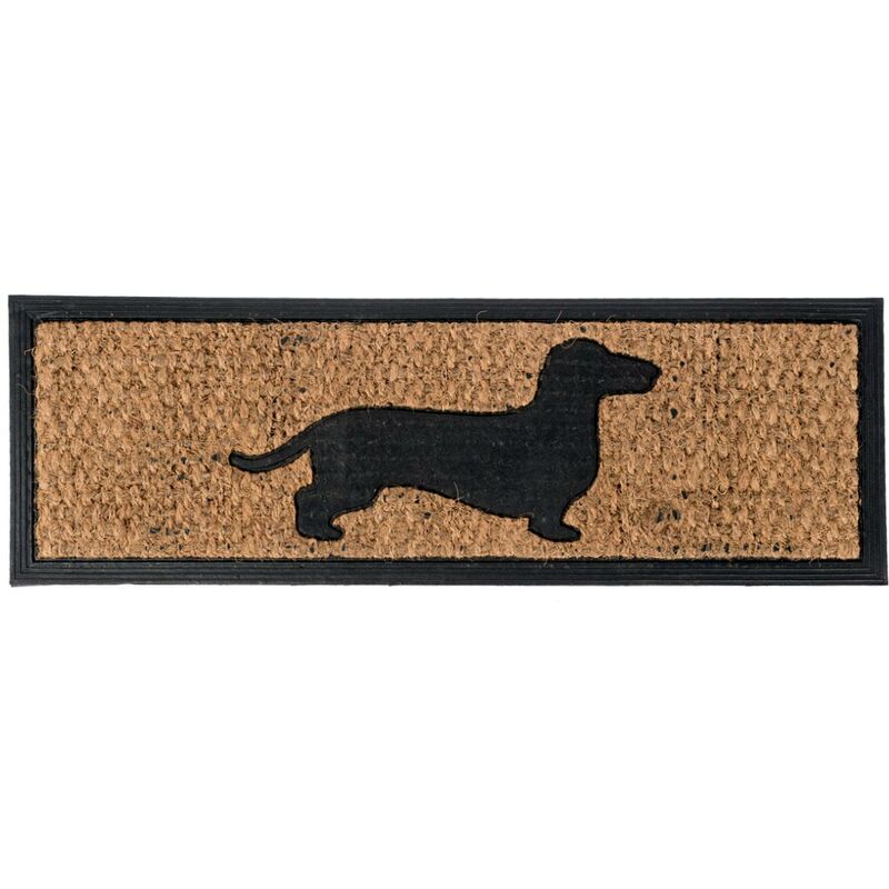 Homescapes - Paillasson Coco et Caoutchouc motif chien, 75 x 25 cm