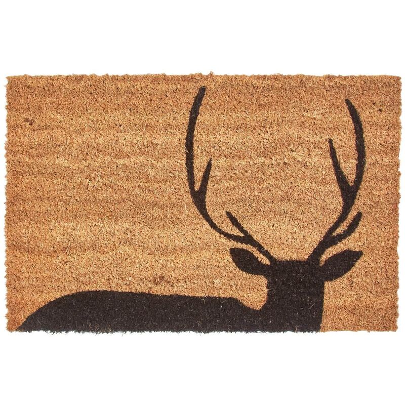 Paillasson en fibres naturelles de coco silhouette de Cerf, 60 x 40 cm - Homescapes