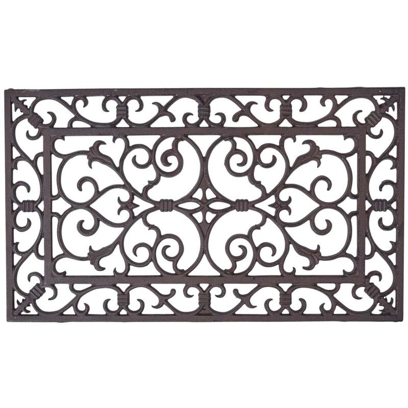 Paillasson extérieur rectangulaire en fonte, 58 x 34 cm - Homescapes