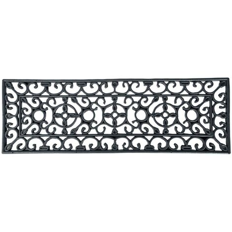HOMESCAPES Paillasson tapis d'extérieur en caoutchouc ajouré, 75 x 25 cm