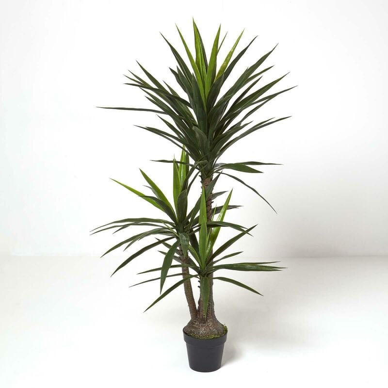 Homescapes - Plante artificielle Yucca en pot, 150 cm - Vert