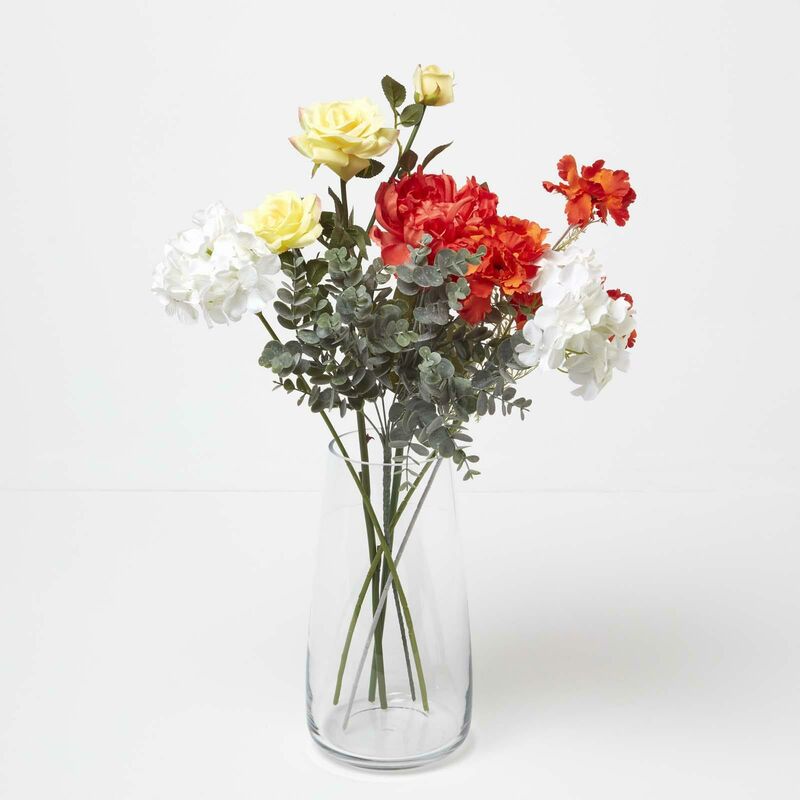 Homescapes - Poppy & Rose Orange and Yellow Artificial Bouquet
