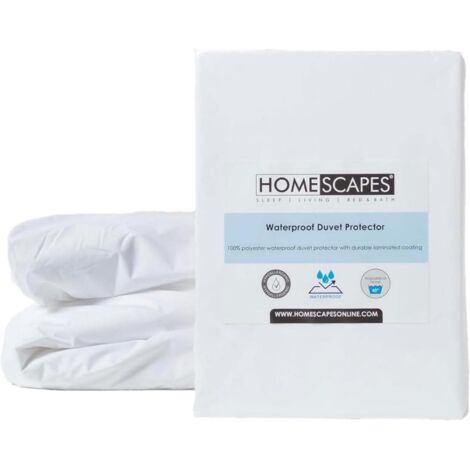 Homescapes – Protège couette imperméable 135 x 200 cm – 100% polyester avec revers en TPU – Lavable en machine – Protection contre poussière et humidité