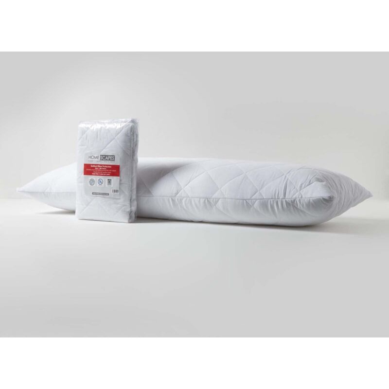 Homescapes - Protège traversin matelassé en polycoton, 50 x 140 cm
