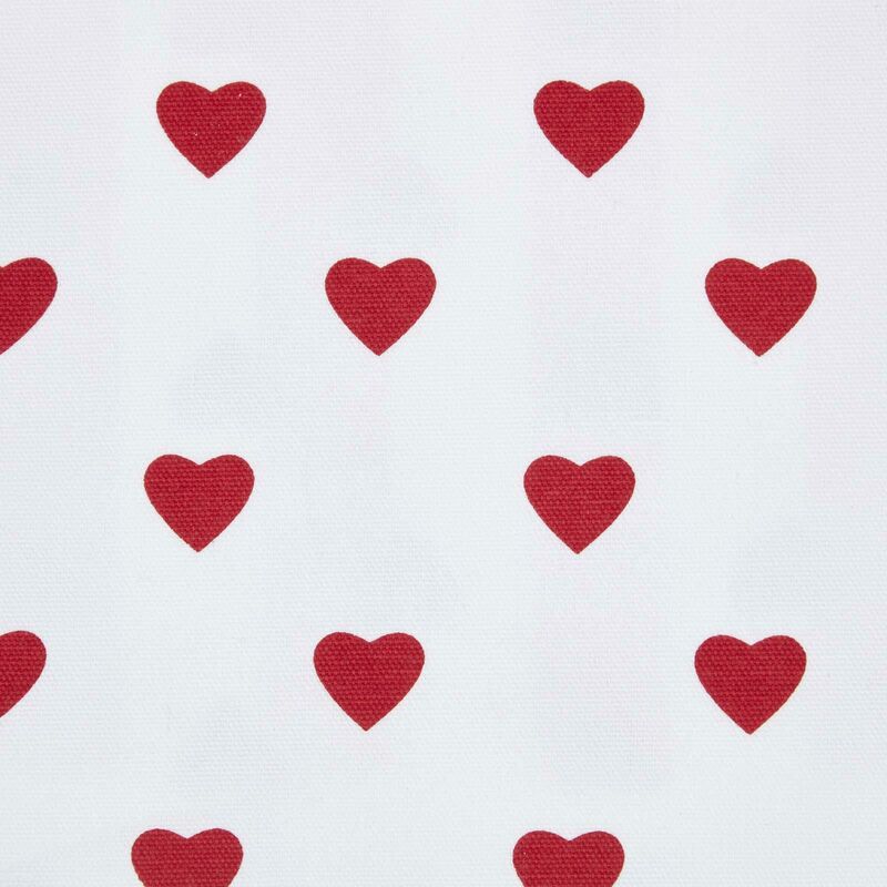 Homescapes Pure Cotton Red Heart Fabric 150cm Wide