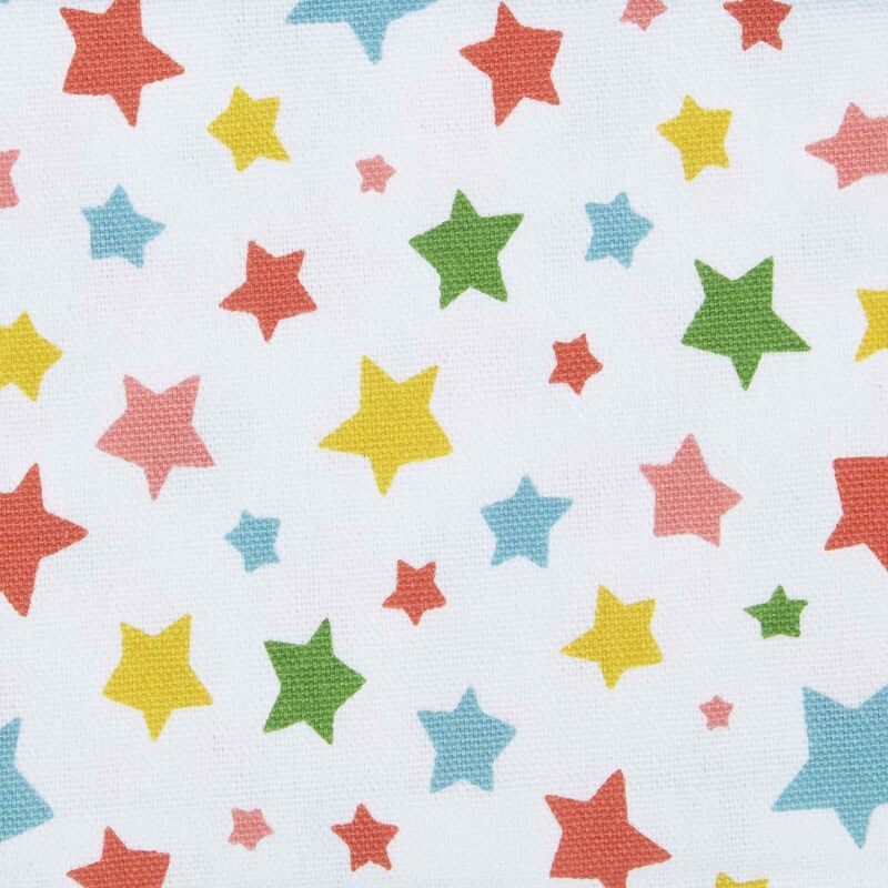 Homescapes Pure Cotton Stars Multi Colour Fabric 150cm Wide