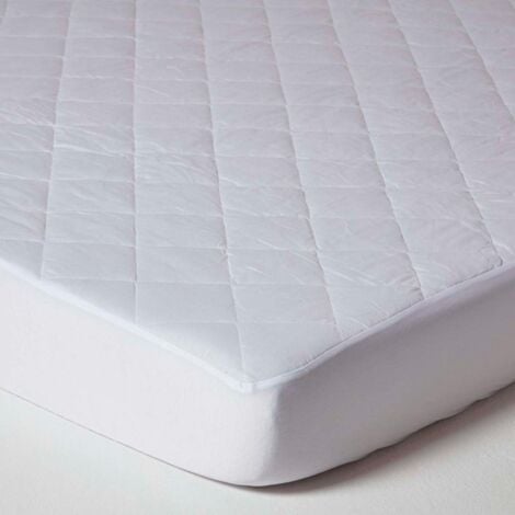 HOMESCAPES Quilted Mattress Protector, Small Double