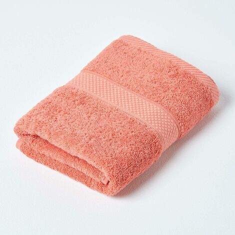 HOMESCAPES Serviette de toilette 100% coton Orange, 50 x 90 cm