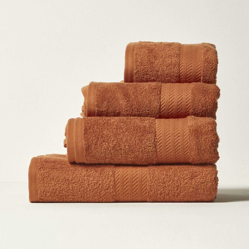 Drap de bain 95 x 150 cm en coton égyptien 500 g/m², Orange - Homescapes