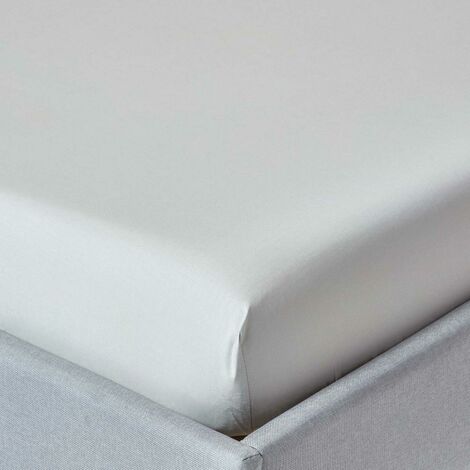 HOMESCAPES Silver Grey Egyptian Cotton Deep Fitted Sheet 200 Thread Count, King - Silver Grey