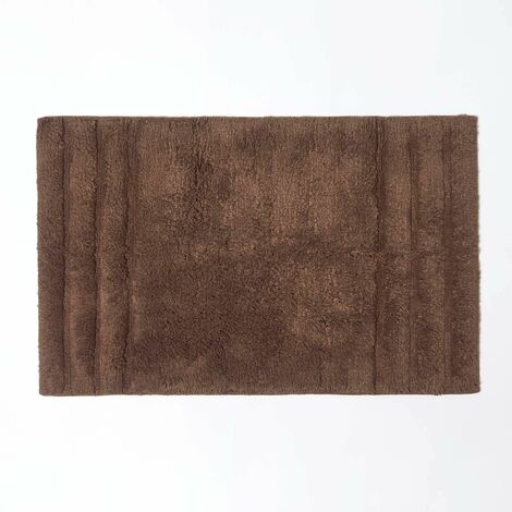 HOMESCAPES Spa Supreme Luxury Brown Bath Mat - Brown - Brown