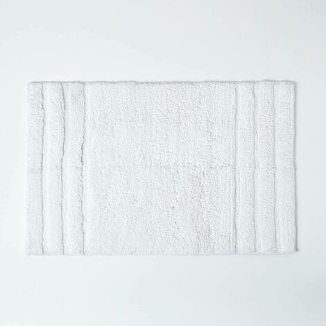 HOMESCAPES Spa Supreme Luxury White Bath Mat - White - White