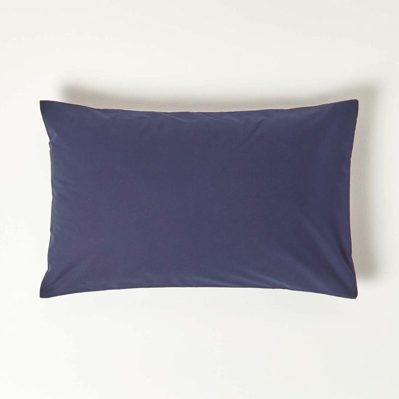 Homescapes Egyptian Cotton Housewife Pillowcase 200 TC, Standard Size in Navy