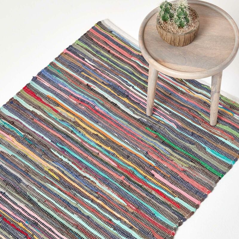 Homescapes - Tapis Chindi en coton recyclé, 120 x 180 cm