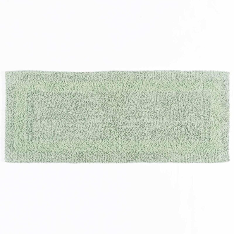 Tapis de bain long en coton, 40 x 100 cm – Vert sauge - Homescapes