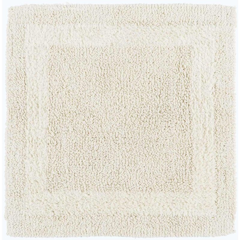 Homescapes Luxury Square Bath Mat 1600GSM 100% Cotton Reversible Shower Mat, 50cm in Cream