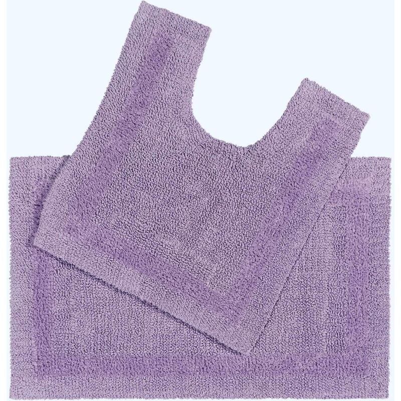 Tapis de bain et contour wc en coton – Lilas - Homescapes