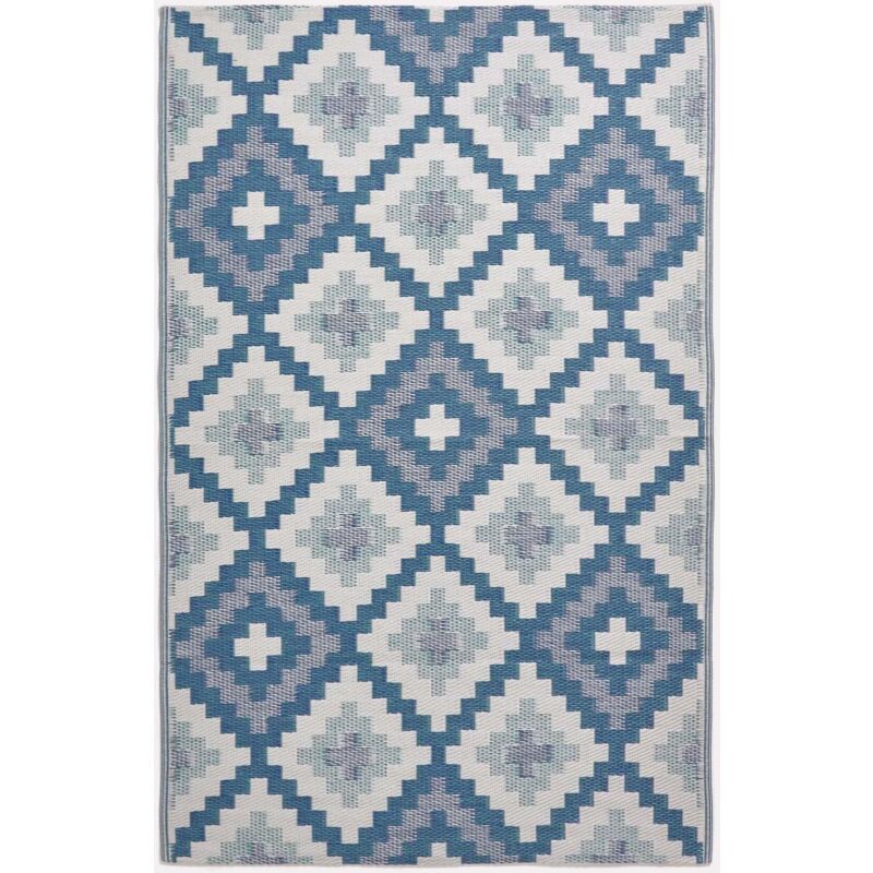 Homescapes - Tapis d'extérieur géométrique bleu Mia, 150 x 240 cm - Bleu