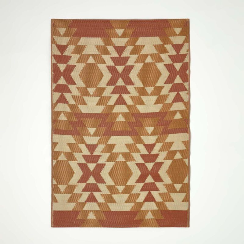Homescapes - Tapis d'extérieur géométrique orange Anya 150 x 240 cm - Orange