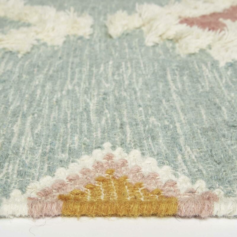 Homescapes - Tapis Kilim en laine bleu Tenali, 120 x 170 cm