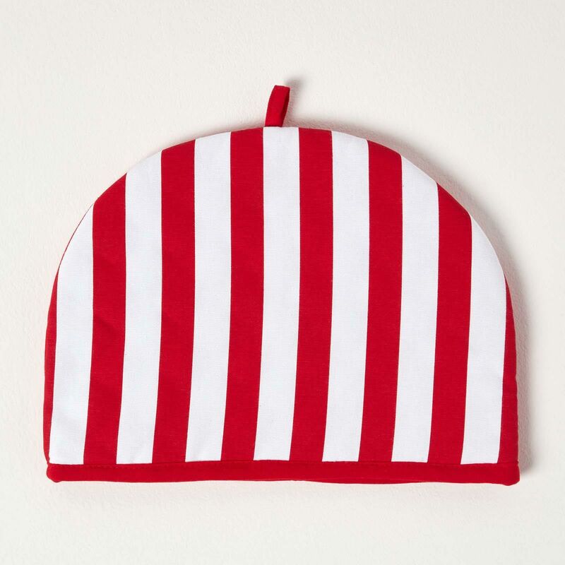 Homescapes - Tea Cosy Double Design Red Stripes Teapot Warmer