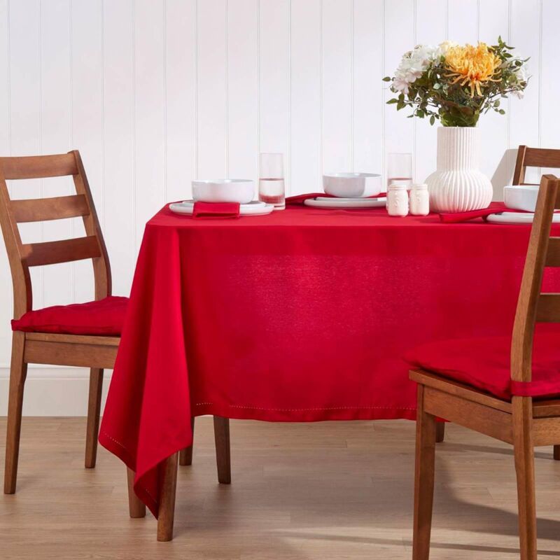 Tischdecke Aus 100% Baumwolle, 138 X 178 Cm, Rot - Homescapes