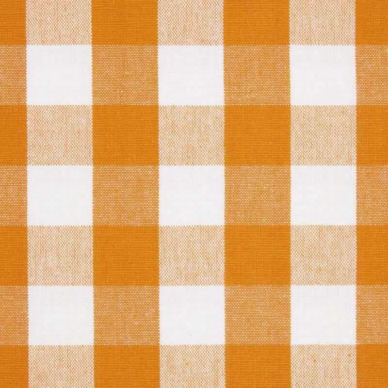 Homescapes - Tissu à grands carreaux vichy Orange 100% coton - Orange