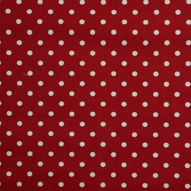 Homescapes - Tissu Pois Polka Rouge 100% coton - Rouge