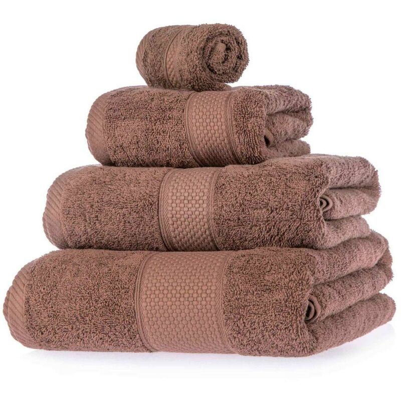 HOMESCAPES Turkish Cotton Chocolate Bath Towels Set