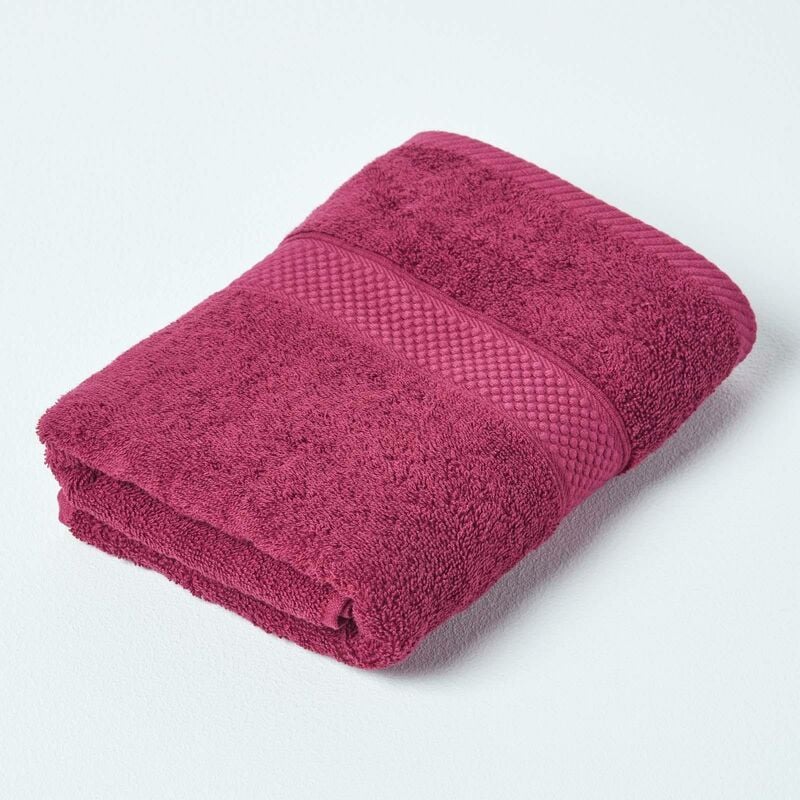 Turkish Cotton Hand Towel, Burgundy - Homescapes