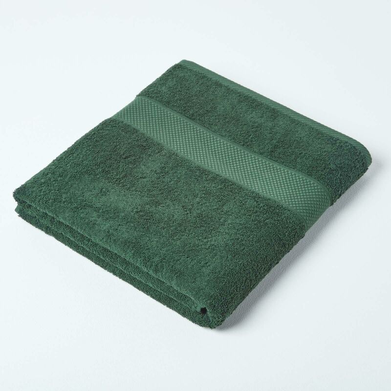 HOMESCAPES Turkish Cotton Bath Sheet, Dark Green