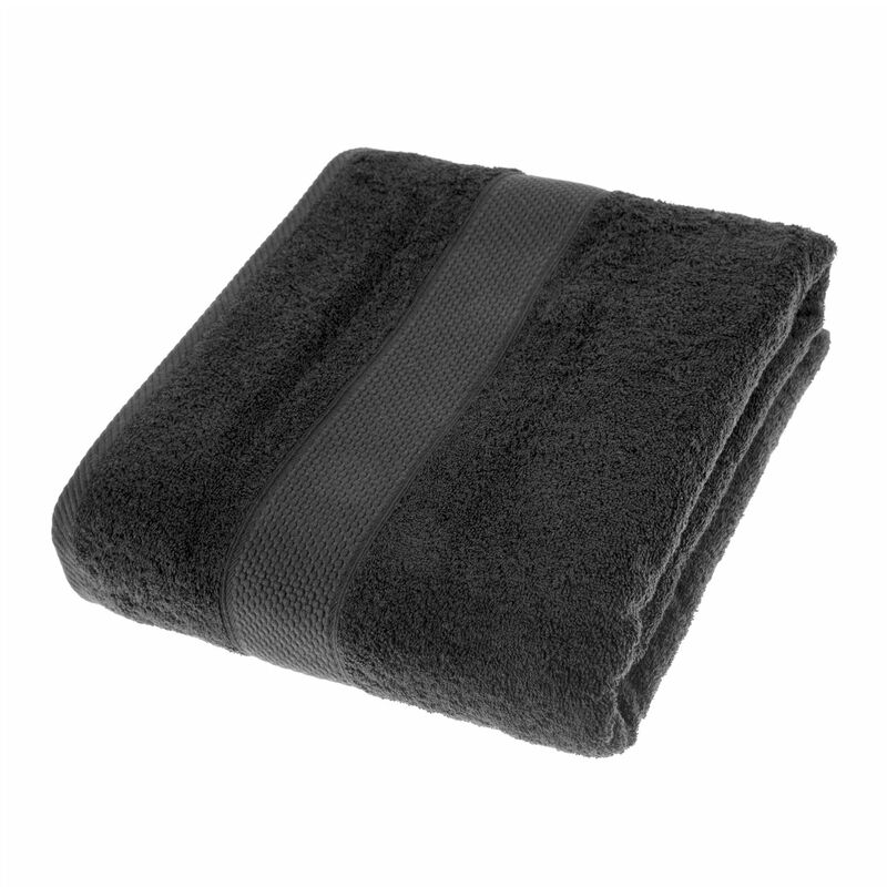 Turkish Cotton Black Jumbo Towel - Black - Homescapes