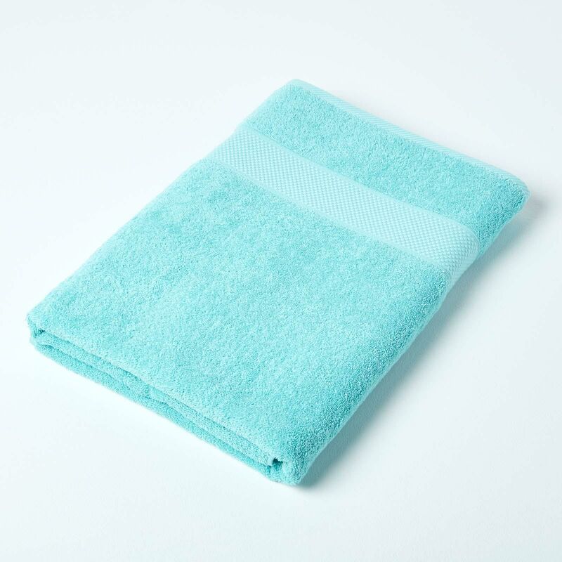 Turkish Cotton Jumbo Towel, Aqua - Homescapes