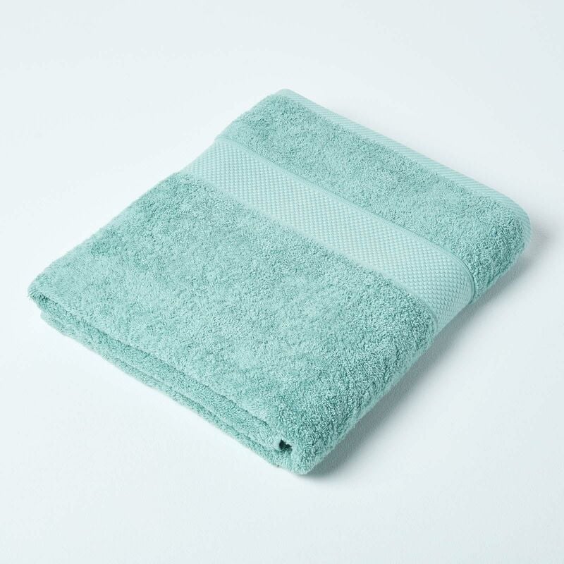 HOMESCAPES Turkish Cotton Bath Sheet, Sea Green