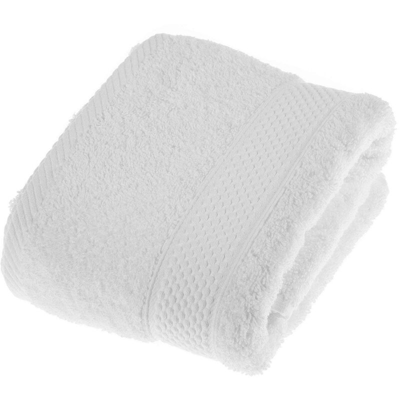 Turkish Cotton White Hand Towel - White - Homescapes