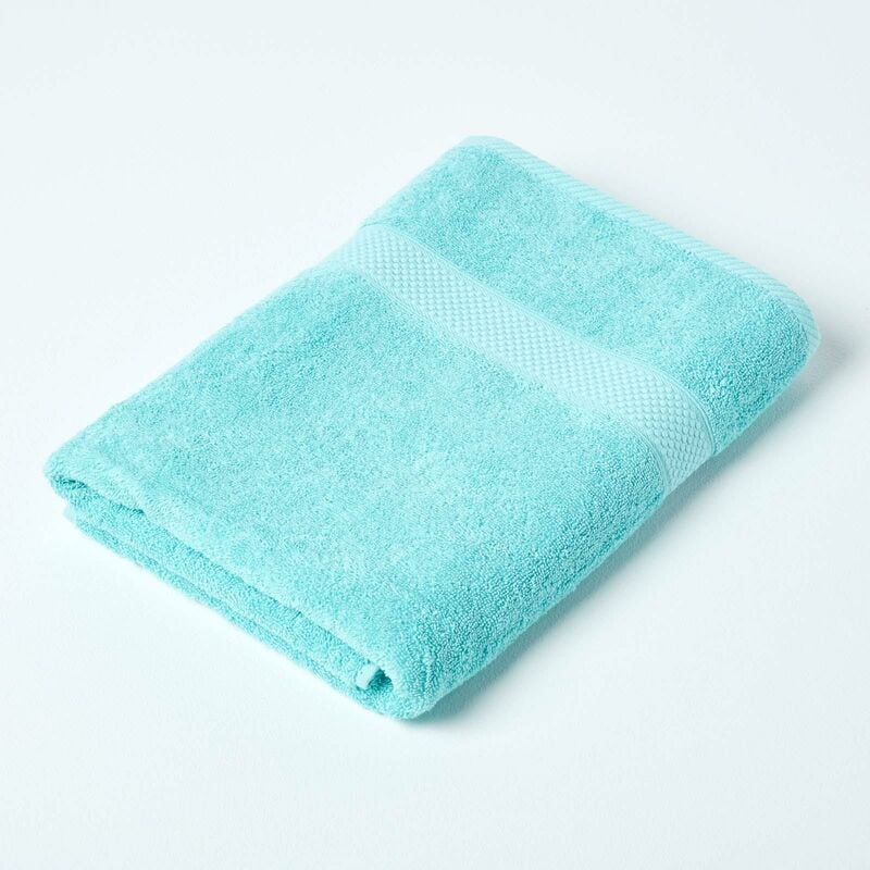 Turkish Cotton Bath Towel, Aqua - Homescapes