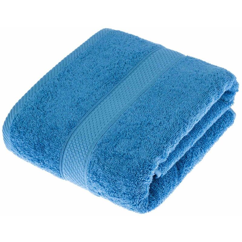 Turkish Cotton Cobalt Blue Bath Towel - Homescapes