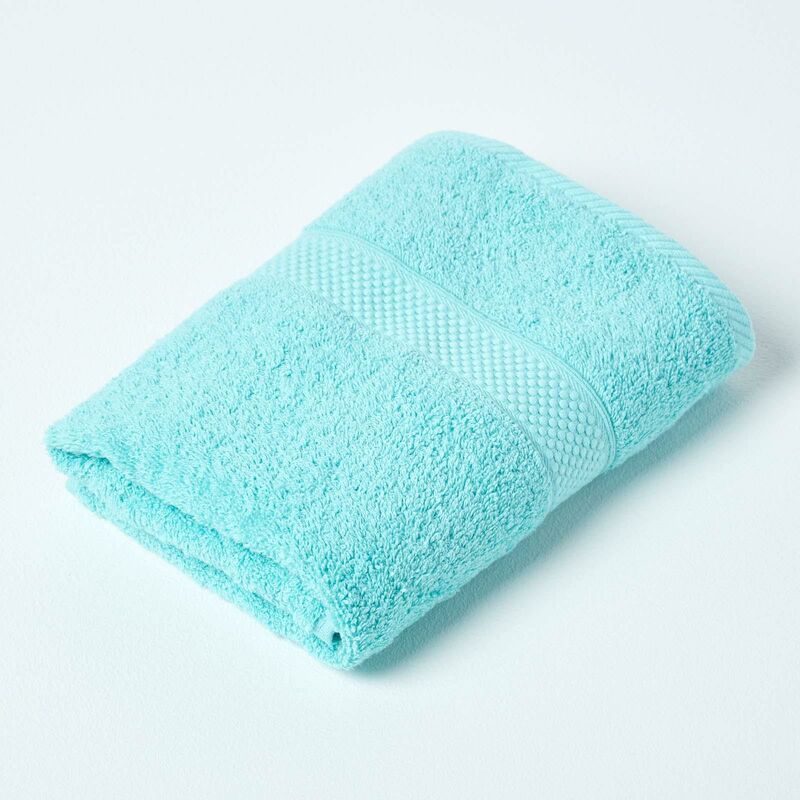 Turkish Cotton Hand Towel, Aqua - Homescapes