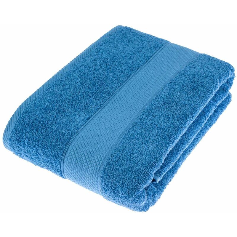 HOMESCAPES Turkish Cotton Cobalt Blue Bath Sheet