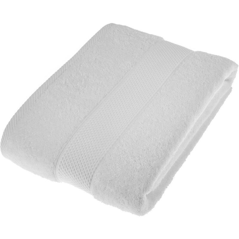 Turkish Cotton White Bath Sheet - White - Homescapes