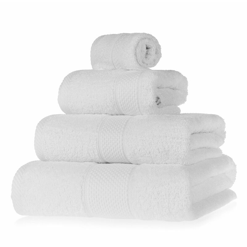 HOMESCAPES Turkish Cotton White Bath Towel Set