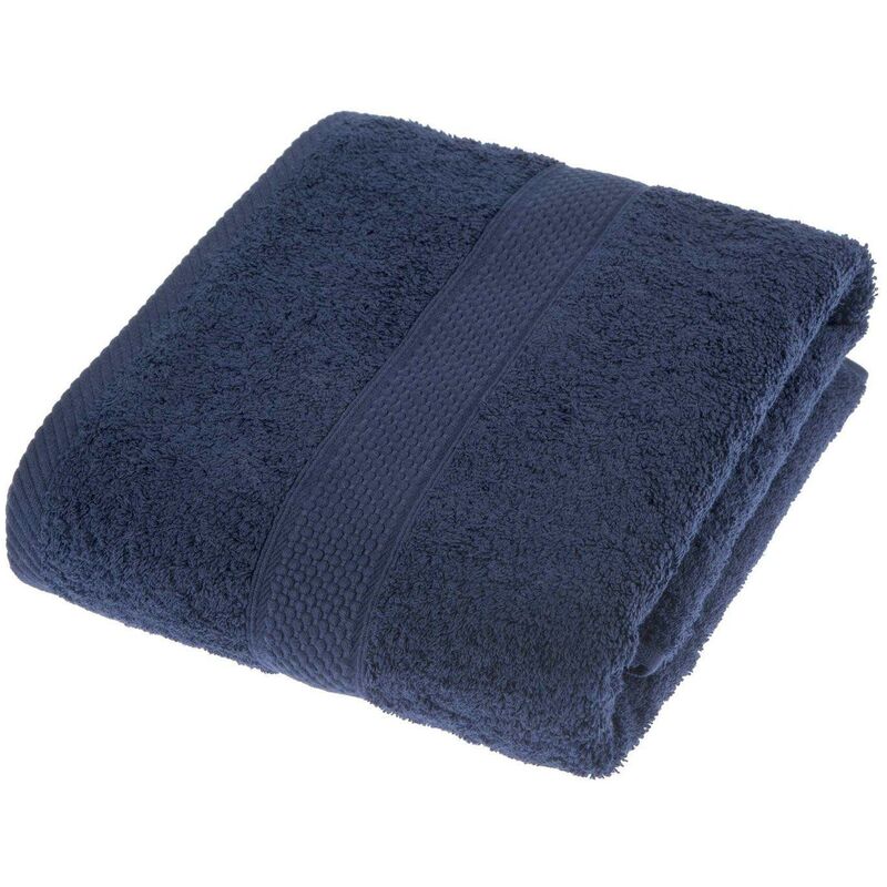 Turkish Cotton Navy Blue Bath Towel - Homescapes