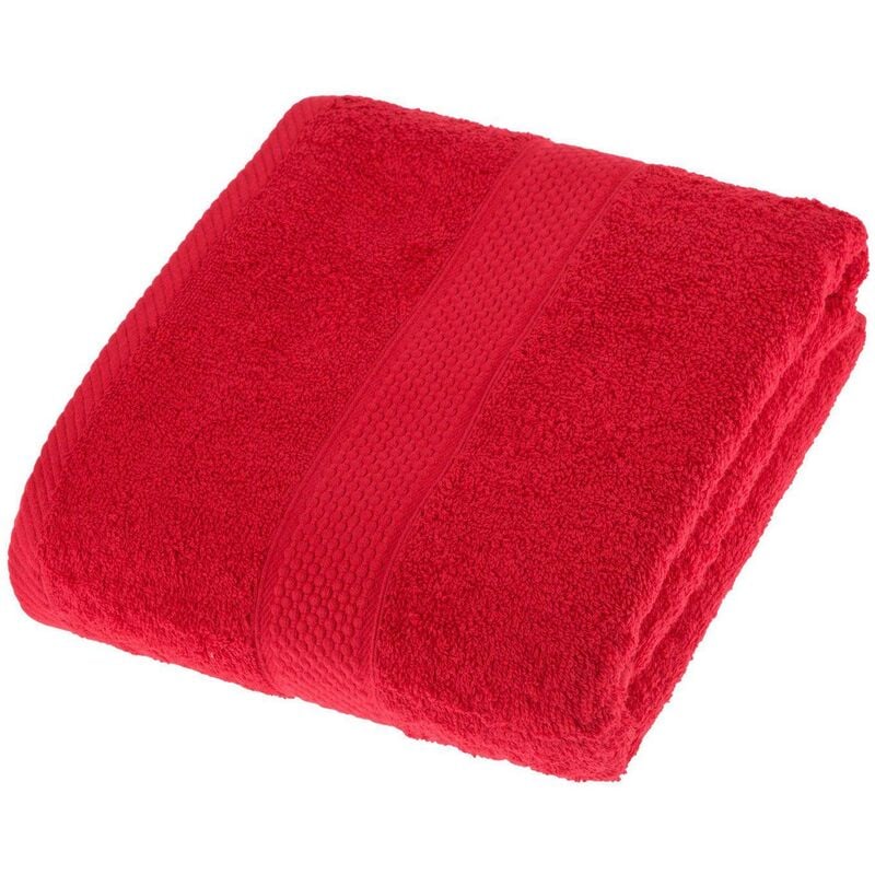 Turkish Cotton Red Bath Towel - Red - Homescapes