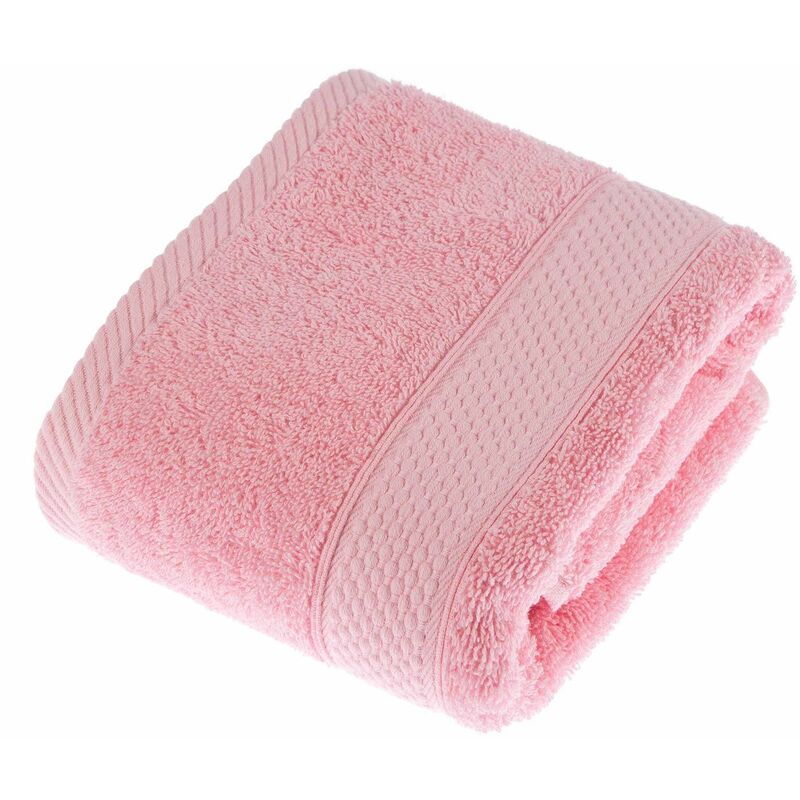 Turkish Cotton Pink Hand Towel - Pink - Homescapes